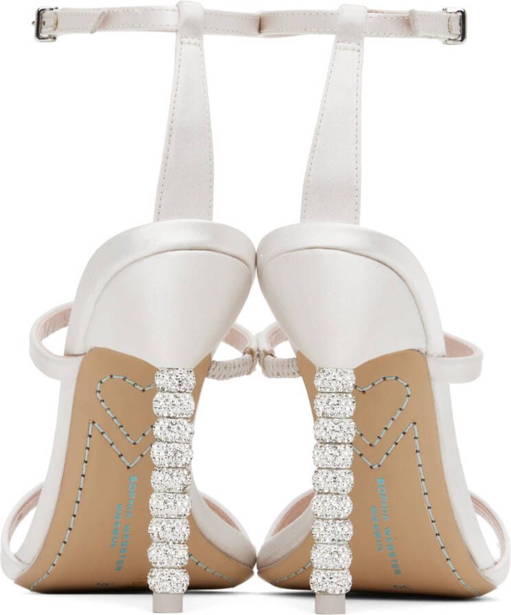 Sophia Webster Off-White Rosalind Crystal Heeled Sandals
