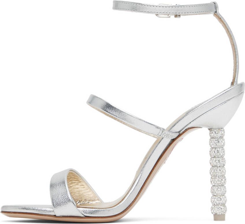 Sophia Webster Silver Rosalind Crystal Heeled Sandals