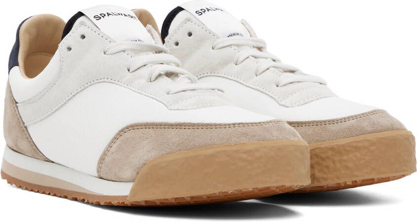 Spalwart White & Beige Pitch Low Sneakers