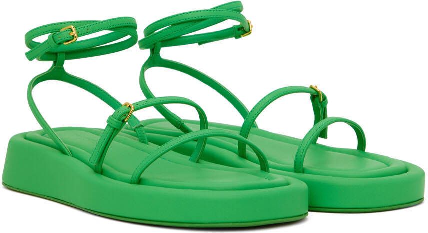 Sportmax Green Wedge Flat Sandals