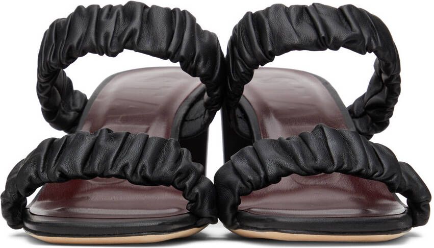 Staud Black Frankie Ruched Sandals