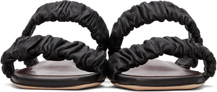 Staud Black Maya Ruched Sandals