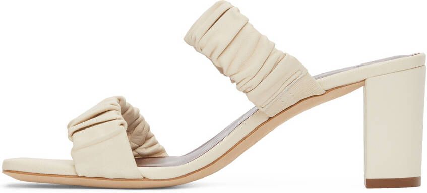 Staud Off-White Frankie Ruched Sandals