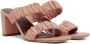 Staud Pink Ruched Frankie Sandals - Thumbnail 4