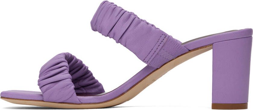 Staud Purple Frankie Ruched Heeled Sandals