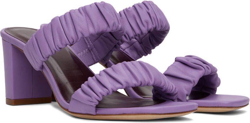 Staud Purple Frankie Ruched Heeled Sandals