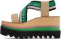 Stella McCartney Beige & Green Sneakelyse Platform Heeled Sandals - Thumbnail 3