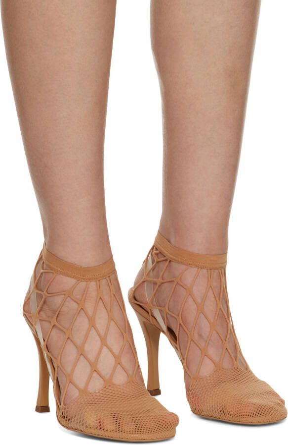Stella McCartney Beige Fishnet 100 Heeled Sandals
