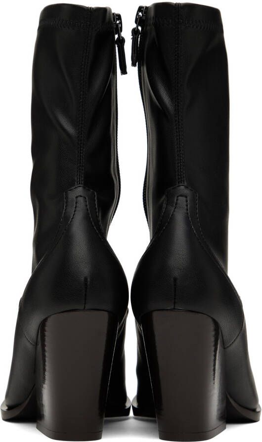 Stella McCartney Black Faux-Leather Cowboy Boots