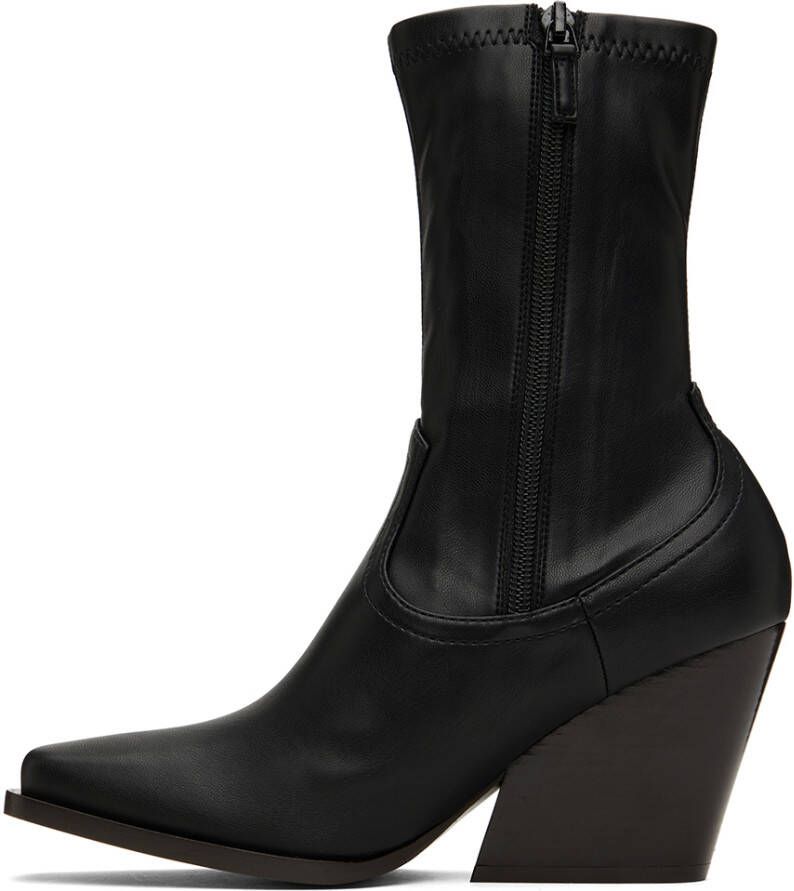 Stella McCartney Black Faux-Leather Cowboy Boots