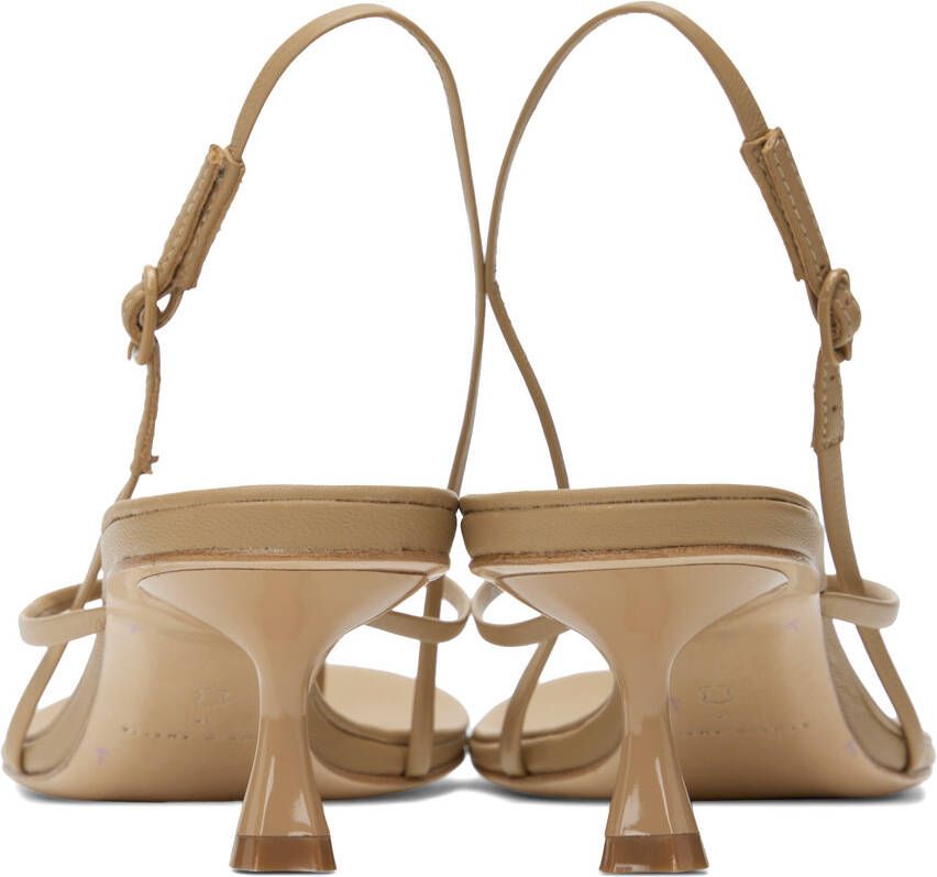 Studio Amelia Beige Wishbone 50 Heeled Sandals