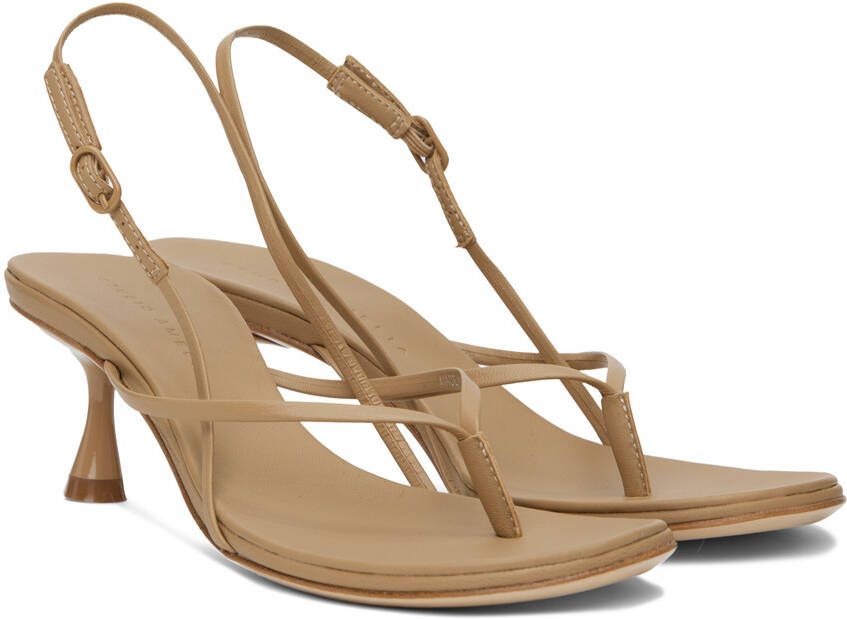 Studio Amelia Beige Wishbone 50 Heeled Sandals