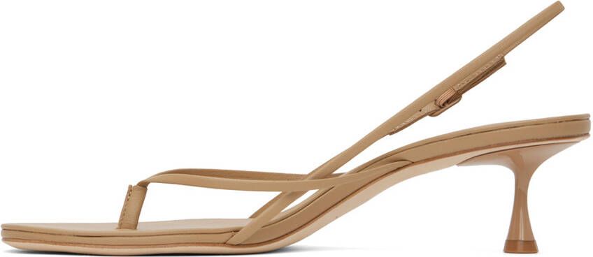 Studio Amelia Beige Wishbone 50 Heeled Sandals