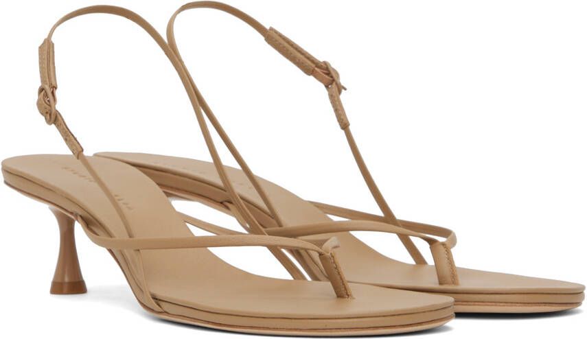 Studio Amelia Beige Wishbone 50 Heeled Sandals