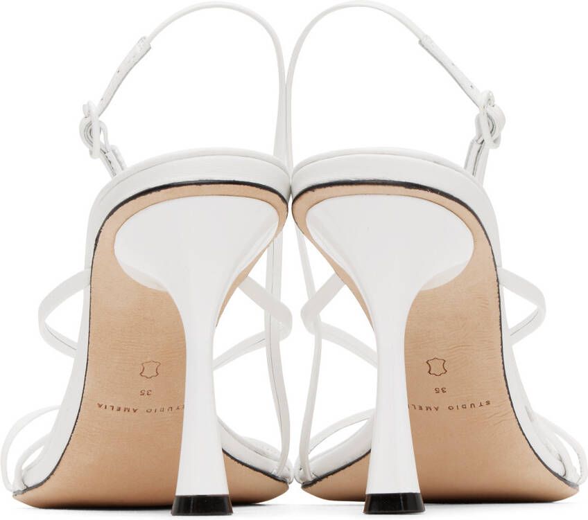 Studio Amelia White Wishbone 90 Heeled Sandals