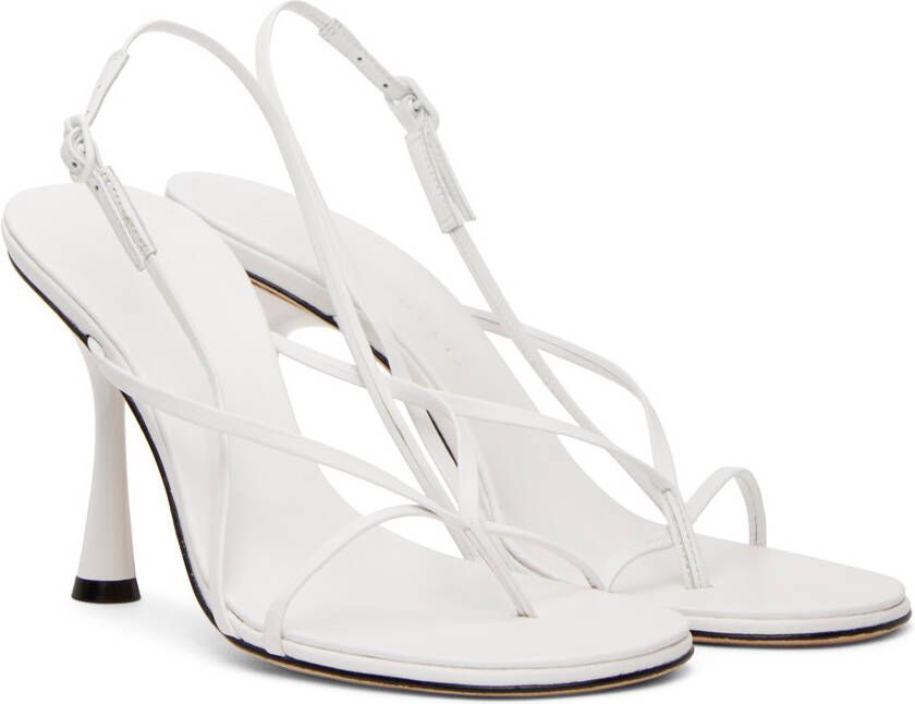 Studio Amelia White Wishbone 90 Heeled Sandals