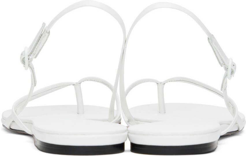 Studio Amelia White Wishbone Flat Sandals