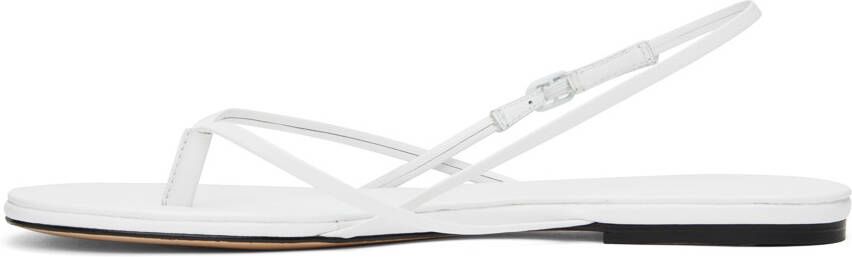 Studio Amelia White Wishbone Flat Sandals