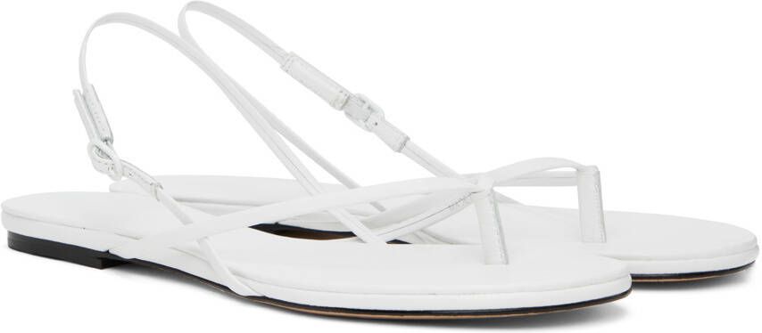 Studio Amelia White Wishbone Flat Sandals