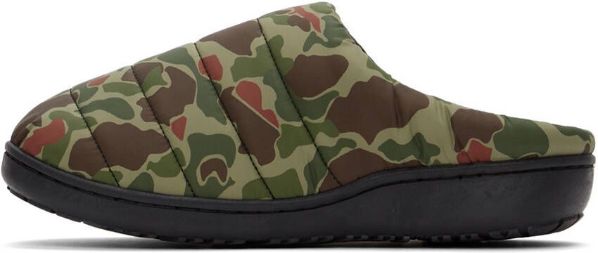 SUBU Green Quilted Camo Slippers
