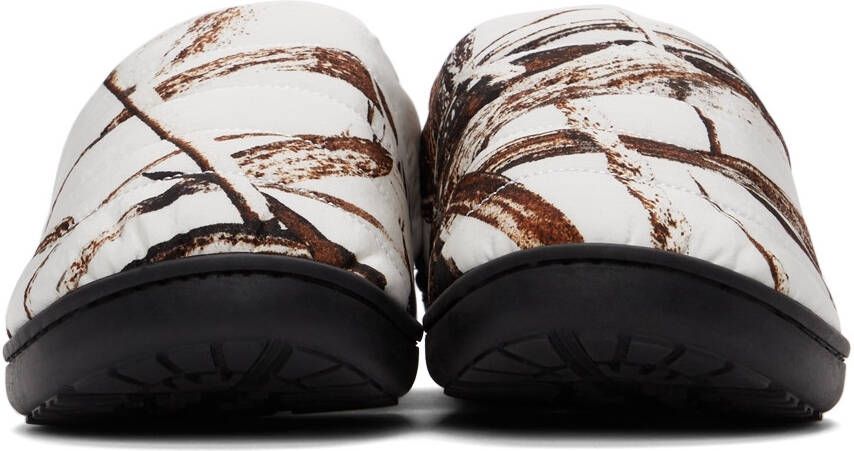 SUBU SSENSE Exclusive White Quilted Winter Camo Slippers