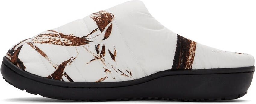 SUBU SSENSE Exclusive White Quilted Winter Camo Slippers