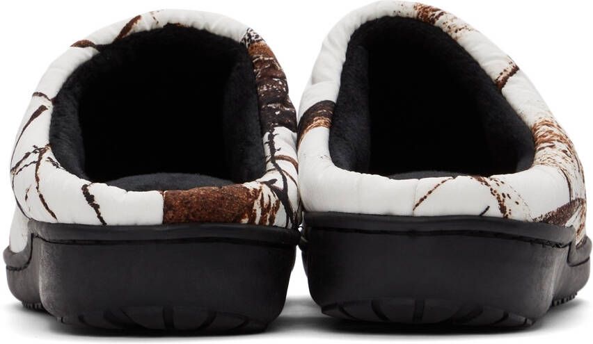 SUBU SSENSE Exclusive White Quilted Winter Camo Slippers