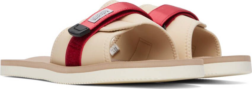 Suicoke Beige & Red Padri Sandals