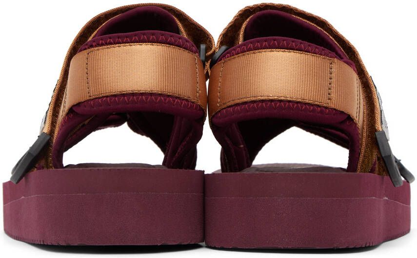 Suicoke Brown & Burgundy KISEE-V Sandals