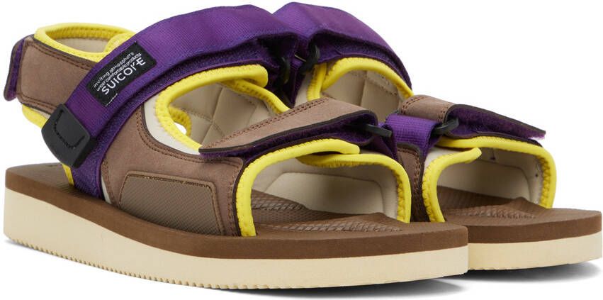 Suicoke Brown & Purple WAS-Cab Sandals
