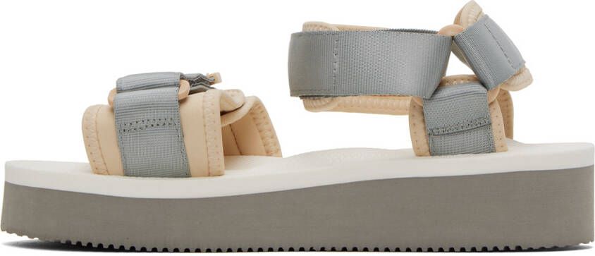 Suicoke Gray & White CEL-PO Sandals