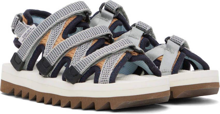 Suicoke Navy & White Zip-AB Sandals