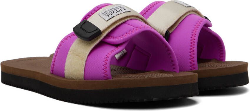 Suicoke Pink & Off-White PADRI sandals