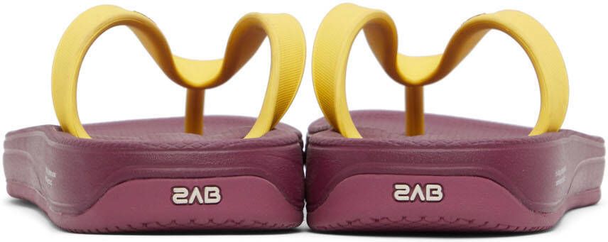 Suicoke Pink & Yellow ZAB Flip Flops