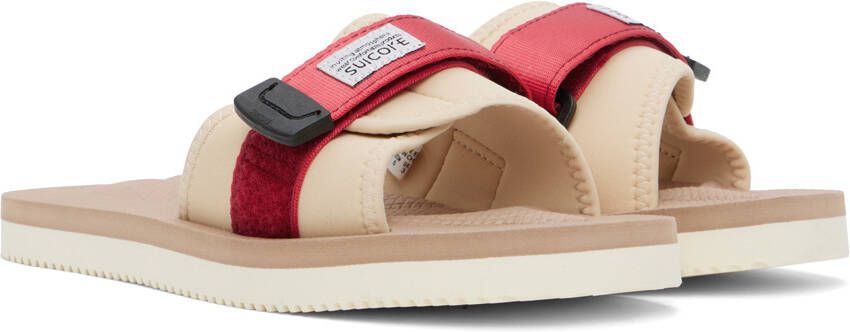 Suicoke Red & Beige Padri Sandals