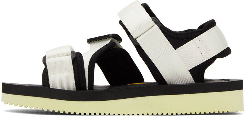 Suicoke White & Black KISEE-V Sandals
