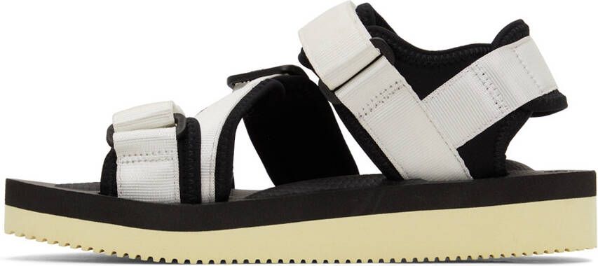 Suicoke White & Black KISEE-V Sandals