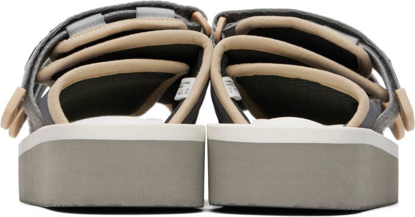 Suicoke White & Gray MOTO-PO Sandals