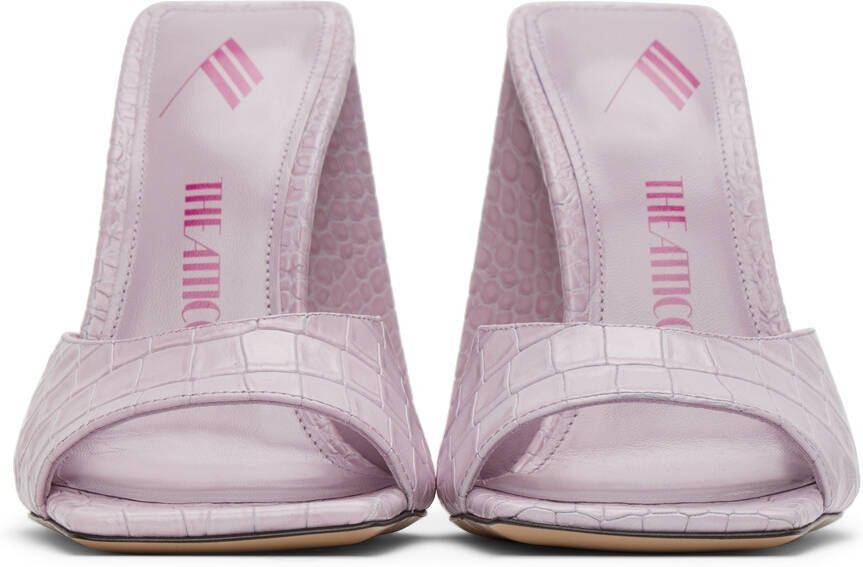 The Attico Pink Leather Devon Heeled Sandals