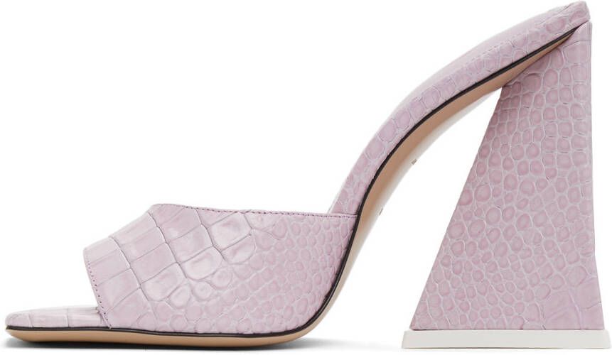 The Attico Pink Leather Devon Heeled Sandals