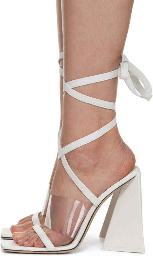 The Attico White Isa Heeled Sandals