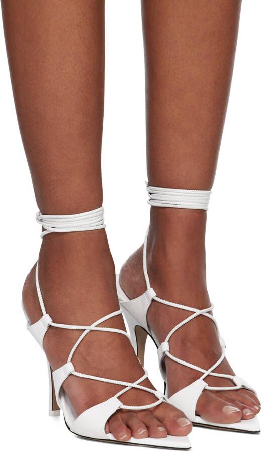The Attico White Renèe Heeled Sandals