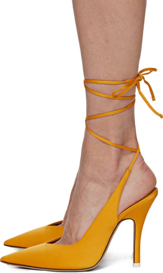 The Attico Yellow Venus Slingback Heels