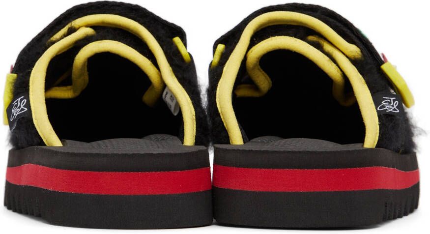 The Elder Statesman Black Suicoke Edition Dyed Zavo Slippers