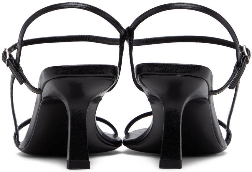 The Row Black Bare Heeled Sandals