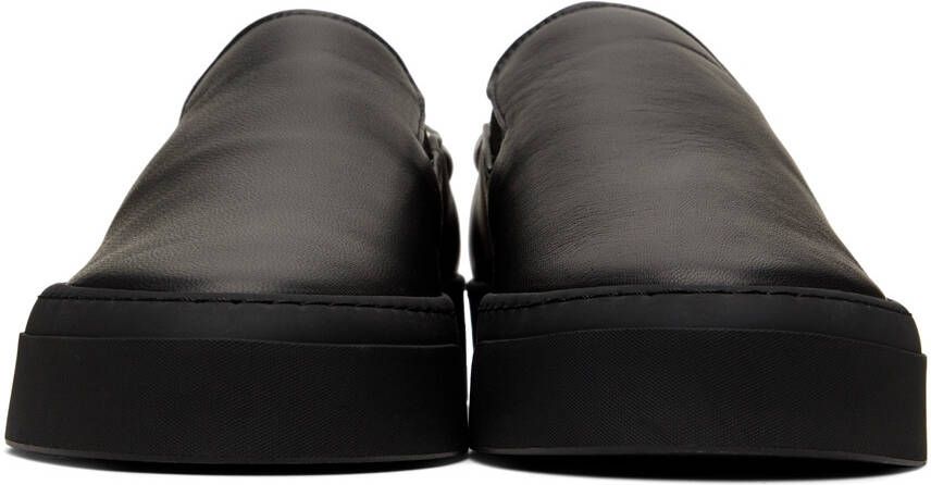 The Row Black Leather Marie H Slip-On Sneakers