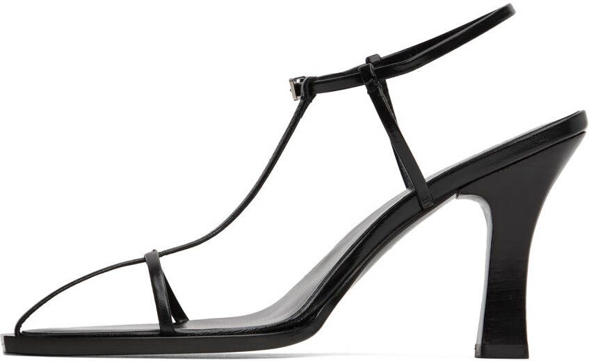 The Row Black T Bar Heeled Sandals