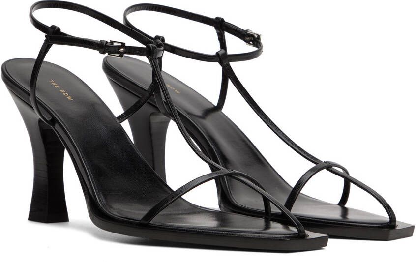 The Row Black T Bar Heeled Sandals