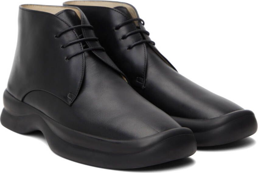 The Row Black Town Lace-Up Boots