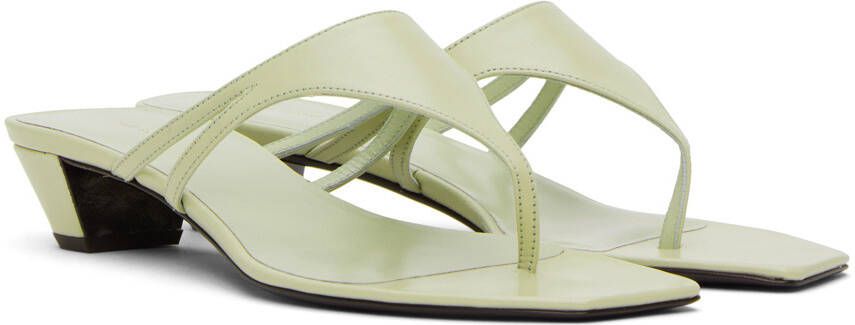 The Row Green Thong Heeled Sandals